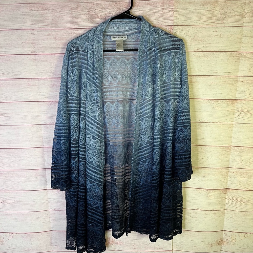 Draper’s and Damon’s Beautiful Ombré Open Front Cardigan Size Large